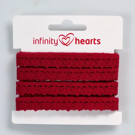 Infinity Hearts Pitsibändi Polyesteri 11mm 10 Viininpunainen - 5m