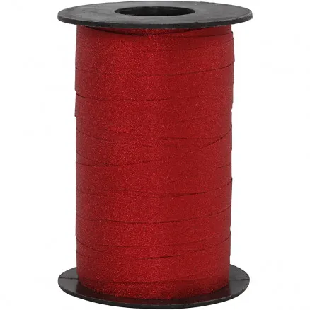 Lahjanauha, punainen, L: 10 mm, glitteri, 100 m/1 rulla.