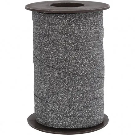 Lahjanauha, musta, L: 10 mm, glitteri, 100 m/ 1 rulla.