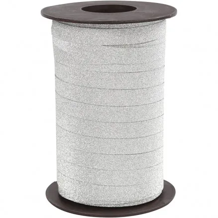 Lahjanauha, hopea, L: 10 mm, glitteri, 100 m/ 1 pakkaus.