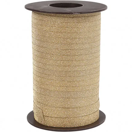 Lahjanauha, kulta, L: 10 mm, glitteri, 100 m/1 rulla.