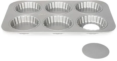 Patisse Silvertop piirakkavuoka 6 kpl:lle 38,5 x 24,5 x 2,5 cm - Hopea